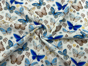 Butterfly Bullet Print #559 Ribbed Scuba Techno Double Knit 2-Way Stretch Poly Spandex Apparel Craft Fabric 58"-60" Wide BTY