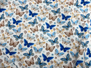 Butterfly Bullet Print #559 Ribbed Scuba Techno Double Knit 2-Way Stretch Poly Spandex Apparel Craft Fabric 58"-60" Wide BTY