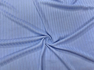 Periwinkle Blue DBP 8X3 Rib Knit #2 Double Brushed Polyester Spandex Stretch 190GSM Apparel Fabric 58"-60" Wide By The Yard