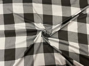 Buffalo Plaid Gray Black DBP Print #340 Double Brushed Polyester Spandex Apparel Stretch Fabric 190 GSM 58"-60" Wide By The Yard