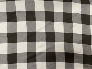 Buffalo Plaid Gray Black DBP Print #340 Double Brushed Polyester Spandex Apparel Stretch Fabric 190 GSM 58"-60" Wide By The Yard