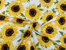 Load image into Gallery viewer, Sunflower DBP Print #342 Double Brushed Polyester Spandex Apparel Stretch Fabric 190 GSM 58&quot;-60&quot; Wide By The Yard