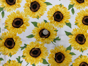 Sunflower DBP Print #342 Double Brushed Polyester Spandex Apparel Stretch Fabric 190 GSM 58"-60" Wide By The Yard