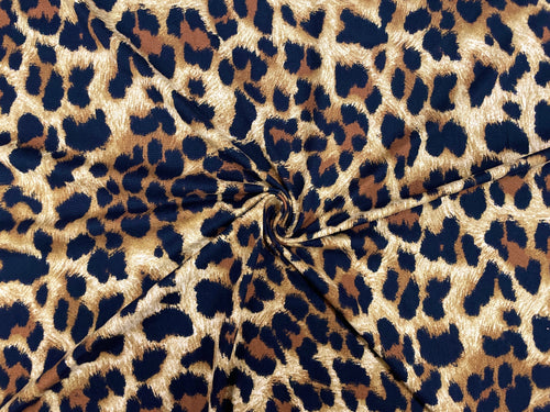 Leopard Animal DBP Print #161 Double Brushed Polyester Spandex Apparel Stretch Fabric 190 GSM 58