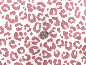 Pink Leopard DBP Print #346 Double Brushed Polyester Spandex Apparel Stretch Fabric 190 GSM 58"-60" Wide By The Yard