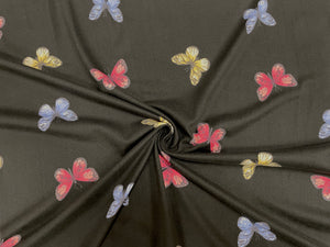 Butterfly DBP Print #347 Double Brushed Polyester Spandex Apparel Stretch Fabric 190 GSM 58"-60" Wide By The Yard