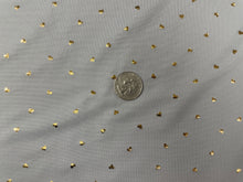 Load image into Gallery viewer, Metallic Gold Hearts Silver DBP Print #349 Double Brushed Polyester Spandex Apparel Stretch Fabric 190 GSM 58&quot;-60&quot; Wide By The Yard