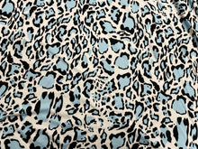 Load image into Gallery viewer, Blue Leopard DBP Print #243 Double Brushed Polyester Spandex Apparel Stretch Fabric 190 GSM 58&quot;-60&quot; Wide By The Yard