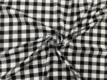 Load image into Gallery viewer, 1/2&quot; Buffalo Plaid Black White DBP Print #338 Double Brushed Polyester Spandex Apparel Stretch Fabric 190 GSM 58&quot;-60&quot; Wide By The Yard