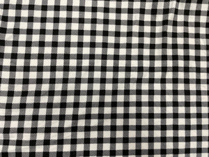 1/2" Buffalo Plaid Black White DBP Print #338 Double Brushed Polyester Spandex Apparel Stretch Fabric 190 GSM 58"-60" Wide By The Yard