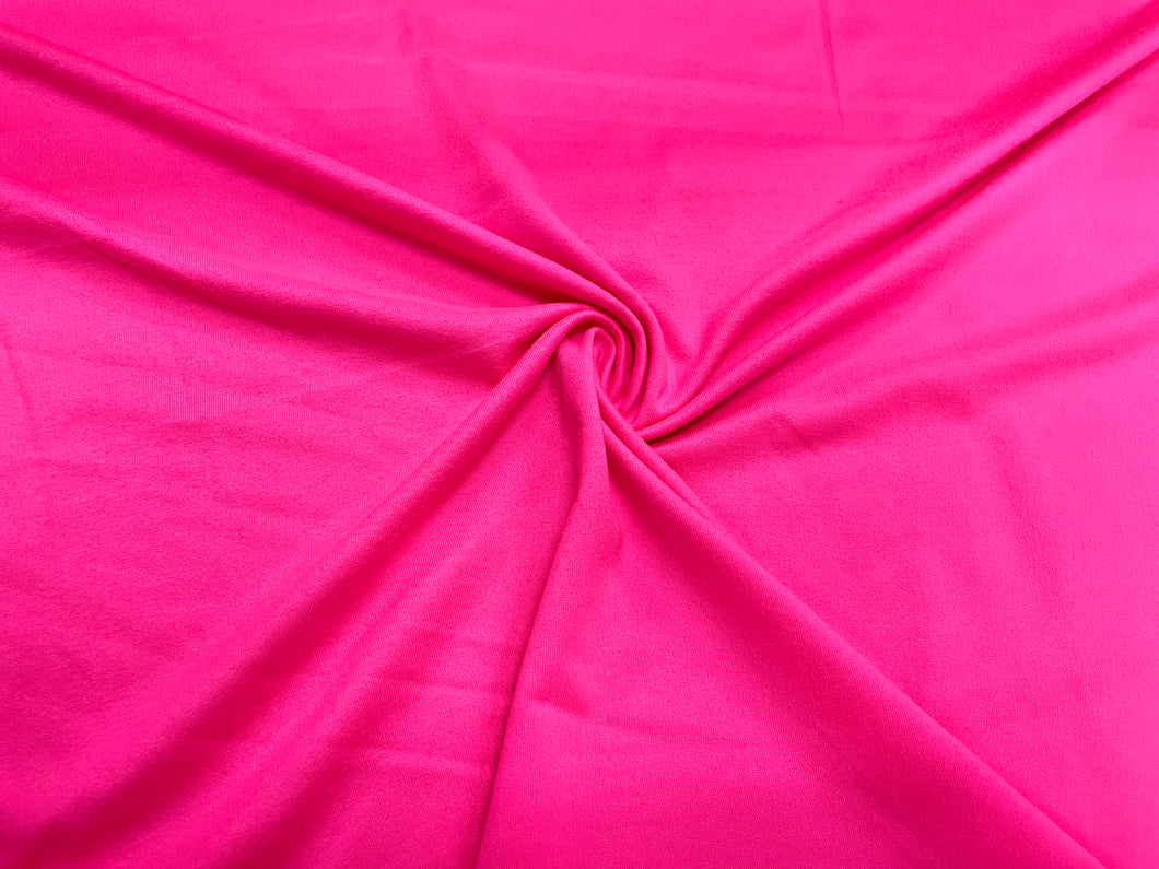 Neon Pink #76 Double Brushed Polyester Spandex Apparel Stretch Fabric 190 GSM 58