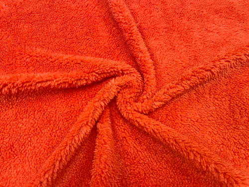 Orange Sherpa Faux Fur #21 100% Polyester Medium Pile Super Soft Stretch Fabric Very Soft 58
