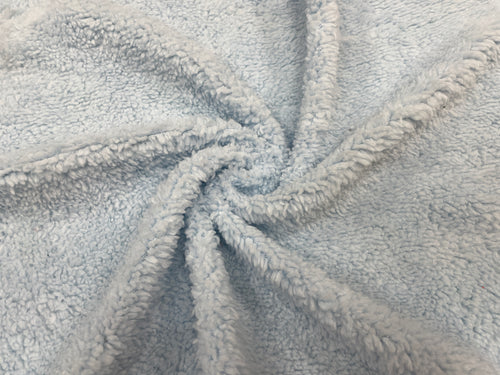 Light Blue Sherpa Faux Fur #22 100% Polyester Medium Pile Super Soft Stretch Fabric Very Soft 58