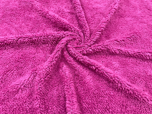 Magenta Sherpa Faux Fur #24 100% Polyester Medium Pile Super Soft Stretch Fabric Very Soft 58