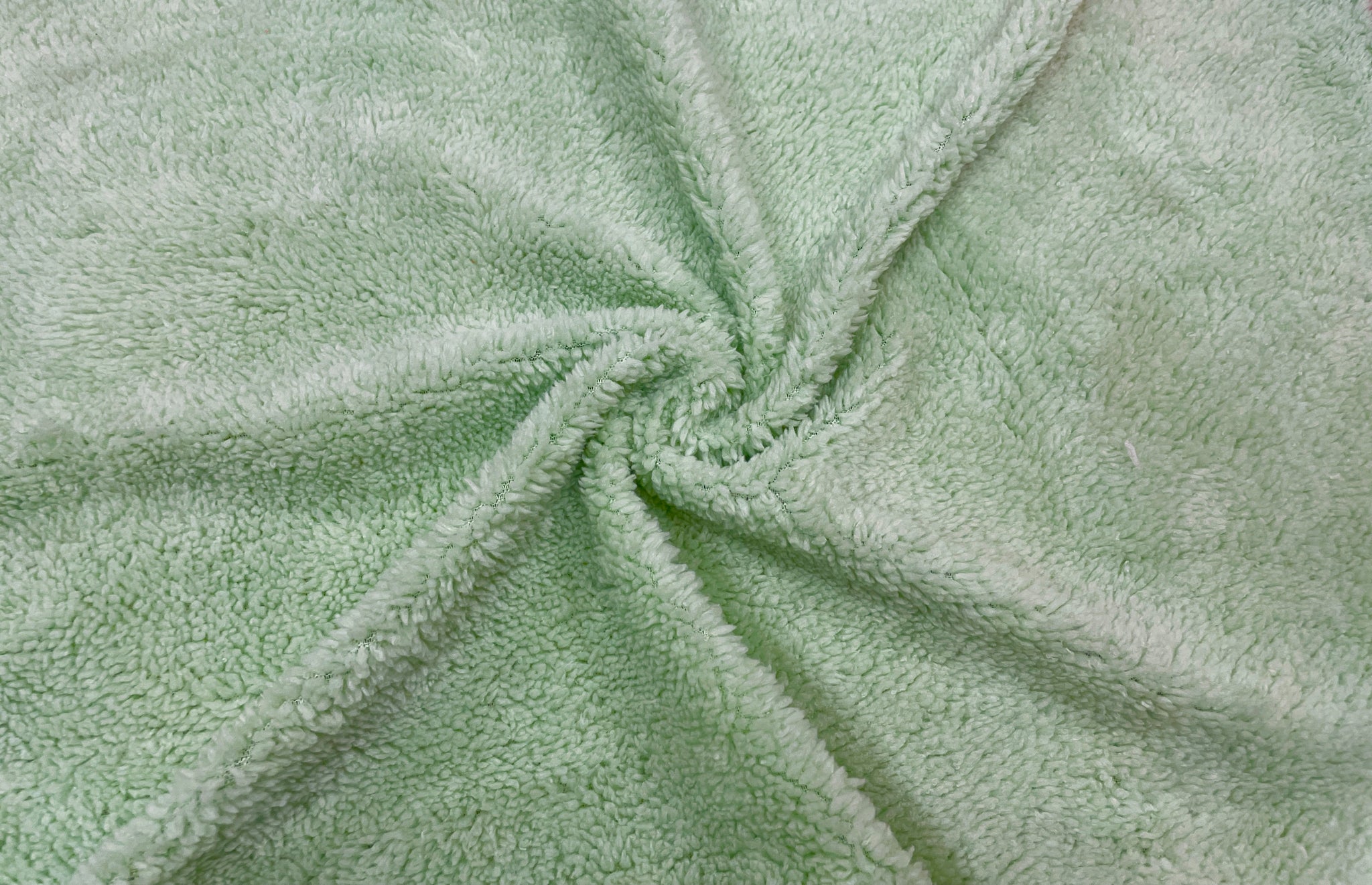 58 Green Poly Blend Stretch Terry Cloth Fabric by the Yard