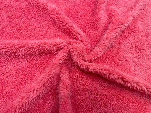 Rose Pink Sherpa Faux Fur #28 100% Polyester Medium Pile Super Soft Stretch Fabric Very Soft 58
