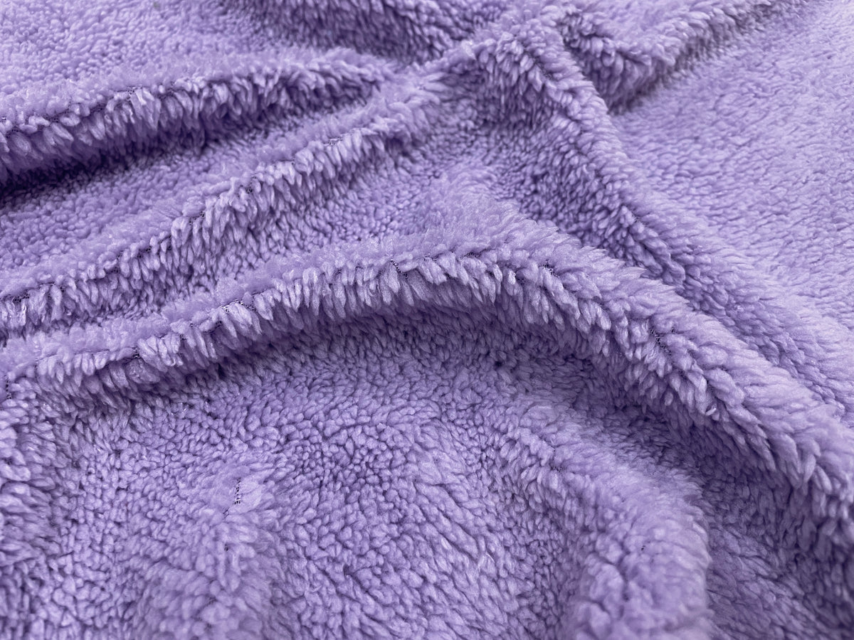 Lavender Sherpa Faux Fur #30 100% Polyester Medium Pile Super Soft Stretch Fabric Very Soft 58"-60" Wide By The Yard