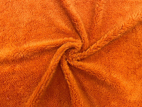 Pumpkin Orange Sherpa Faux Fur #31 100% Polyester Medium Pile Super Soft Stretch Fabric Very Soft 58