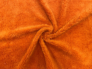 Pumpkin Orange Sherpa Faux Fur #31 100% Polyester Medium Pile Super Soft Stretch Fabric Very Soft 58"-60" Wide By The Yard