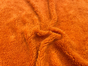 Pumpkin Orange Sherpa Faux Fur #31 100% Polyester Medium Pile Super Soft Stretch Fabric Very Soft 58"-60" Wide By The Yard