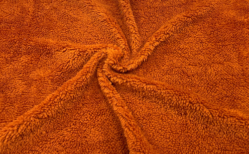 Burnt Orange Sherpa Faux Fur #32 100% Polyester Medium Pile Super Soft Stretch Fabric Very Soft 58