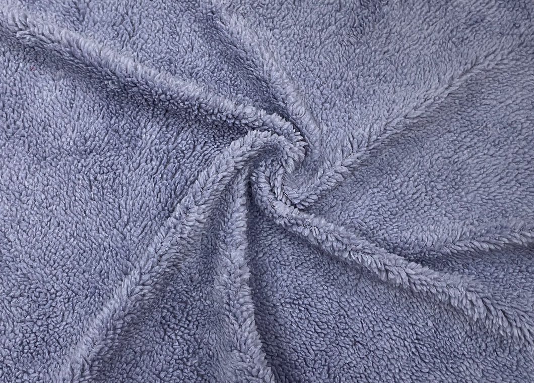 Denim Blue Sherpa Faux Fur #35 100% Polyester Medium Pile Super Soft Stretch Fabric Very Soft 58