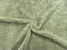 Load image into Gallery viewer, Sage Green Sherpa Faux Fur #36 100% Polyester Medium Pile Super Soft Stretch Fabric Very Soft 58&quot;-60&quot; Wide By The Yard