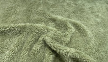 Load image into Gallery viewer, Sage Green Sherpa Faux Fur #36 100% Polyester Medium Pile Super Soft Stretch Fabric Very Soft 58&quot;-60&quot; Wide By The Yard