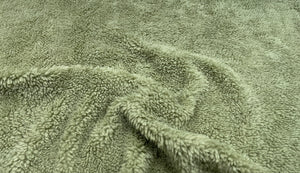 Sage Green Sherpa Faux Fur #36 100% Polyester Medium Pile Super Soft Stretch Fabric Very Soft 58"-60" Wide By The Yard