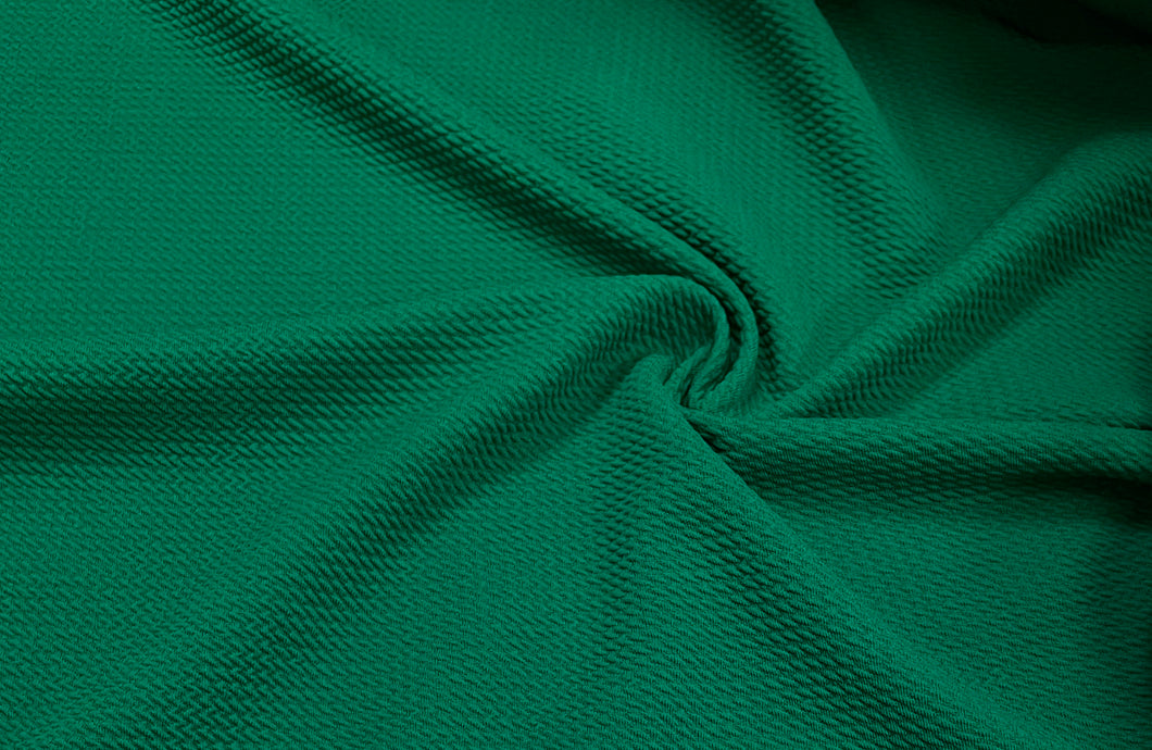 Emerald #212 Bullet Ribbed Scuba Techno Double Knit 2-Way Stretch Polyester Spandex Apparel Craft Fabric 58"-60" Wide By The Yard