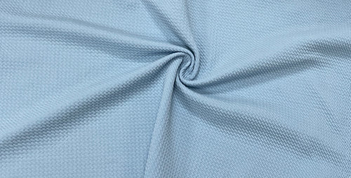 Light Blue #122 Bullet Ribbed Scuba Techno Double Knit 2-Way Stretch Polyester Spandex Apparel Craft Fabric 58"-60" Wide By The Yard