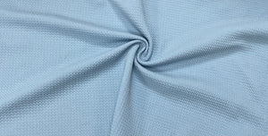 Light Blue #122 Bullet Ribbed Scuba Techno Double Knit 2-Way Stretch Polyester Spandex Apparel Craft Fabric 58&quot;-60&quot; Wide By The Yard