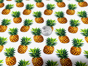 Pineapple Cotton Spandex Print #20 230GSM Jersey Knit Stretch Exercise Fitness Apparel Fabric Photography 58"-60" Wide By The Yard