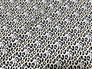 Sparkle Leopard Cotton Spandex Print #28 230GSM Jersey Knit Stretch Exercise Fitness Apparel Fabric Photography 58"-60" Wide By The Yard