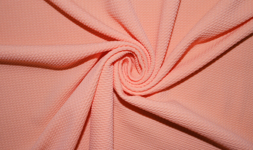 Orange Cream #167 Bullet Ribbed Scuba Techno Double Knit 2-Way Stretch Polyester Spandex Apparel Craft Fabric 58"-60" Wide By The Yard