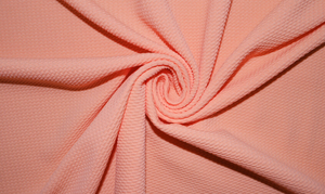 Orange Cream #167 Bullet Ribbed Scuba Techno Double Knit 2-Way Stretch Polyester Spandex Apparel Craft Fabric 58&quot;-60&quot; Wide By The Yard