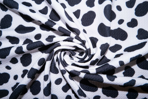 Cow Print Bullet #36 Double Knit Stretch Poly Spandex Fabric BTY