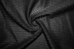 Black #01 Athletic Sports Mesh Knit 100% Polyester Apparel Fabric Craft Costume Sports Jersey 58&quot;-60&quot; Wide By The Yard