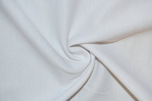 White Ponte Di Roma Double Knit Polyester Rayon Spandex Stretch Medium Weight Apparel Craft Fabric 58
