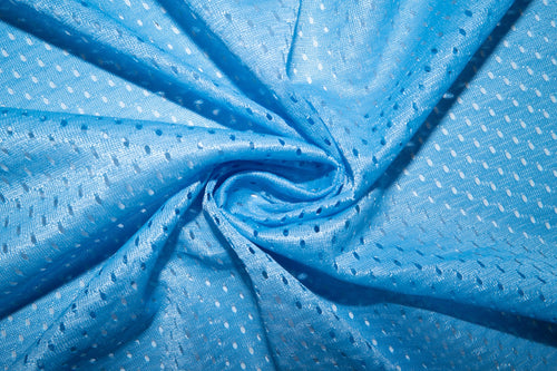Light Blue #3 Athletic Sports Mesh Knit 100% Polyester Apparel Fabric Craft Costume Sports Jersey 58"-60" Wide By The Yard