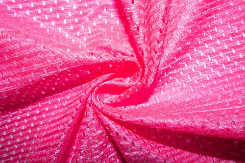 Neon Pink #5 Athletic Sports Mesh Knit 100% Polyester Apparel Fabric Craft Costume Sports Jersey 58"-60" Wide By The Yard