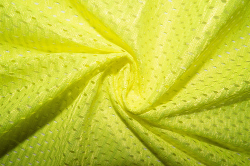 Neon Yellow #06 Athletic Sports Mesh Knit 100% Polyester Apparel Fabric Craft Costume Sports Jersey 58"-60" Wide By The Yard