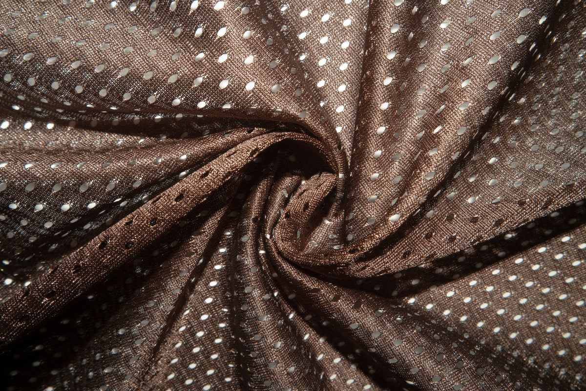 Brown #7 Athletic Sports Mesh Knit 100% Polyester Apparel Fabric Craft Costume Sports Jersey 58"-60" Wide By The Yard