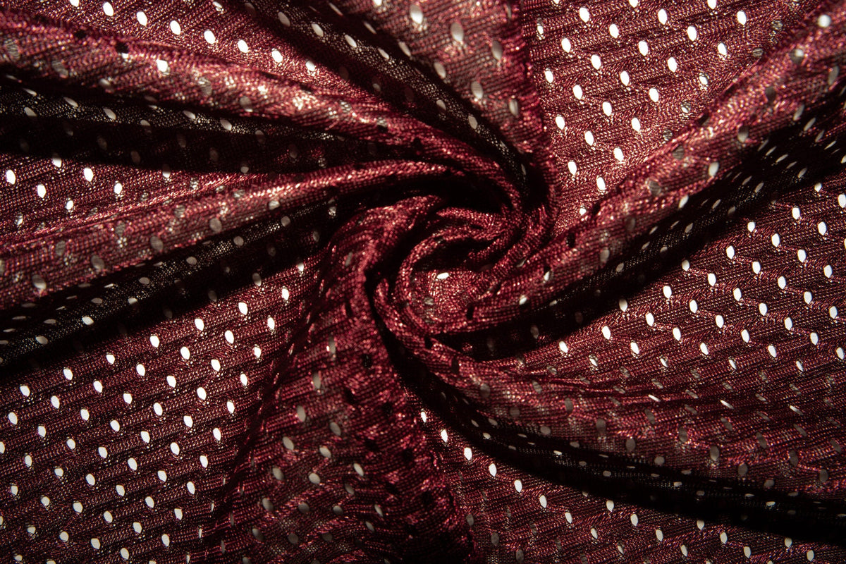 Burgundy #21 Athletic Sports Mesh Knit 100% Polyester Apparel Fabric Craft Costume Sports Jersey 58"-60" Wide By The Yard