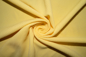 Banana Yellow #128 Bullet Ribbed Scuba Techno Double Knit 2-Way Stretch Polyester Spandex Apparel Craft Fabric 58&quot;-60&quot; Wide By The Yard