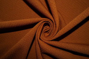 Burnt Orange #158 Bullet Ribbed Scuba Techno Double Knit 2-Way Stretch Polyester Spandex Apparel Craft Fabric 58&quot;-60&quot; Wide By The Yard