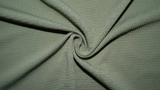 Light Olive #189 Bullet Ribbed Scuba Techno Double Knit 2-Way Stretch Polyester Spandex Apparel Craft Fabric 58"-60" Wide By The Yard