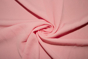 Light Pink #133 Bullet Ribbed Scuba Techno Double Knit 2-Way Stretch Polyester Spandex Apparel Craft Fabric 58&quot;-60&quot; Wide By The Yard