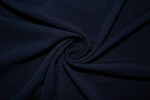 Navy Blue #115 Bullet Ribbed Scuba Techno Double Knit 2-Way Stretch Polyester Spandex Apparel Craft Fabric 58&quot;-60&quot; Wide By The Yard