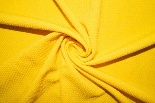 Canary #21 Bullet Ribbed Scuba Techno Double Knit 2-Way Stretch Polyester Spandex Apparel Craft Fabric 58"-60" Wide By The Yard